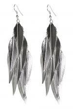 Silver Feather Leaf Dangle