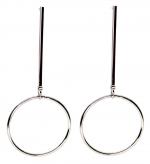 Long Silver Circle Dangle